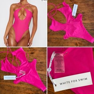 New $89 White Fox Columbia Hot Pink Bodycon One Piece MEDIUM